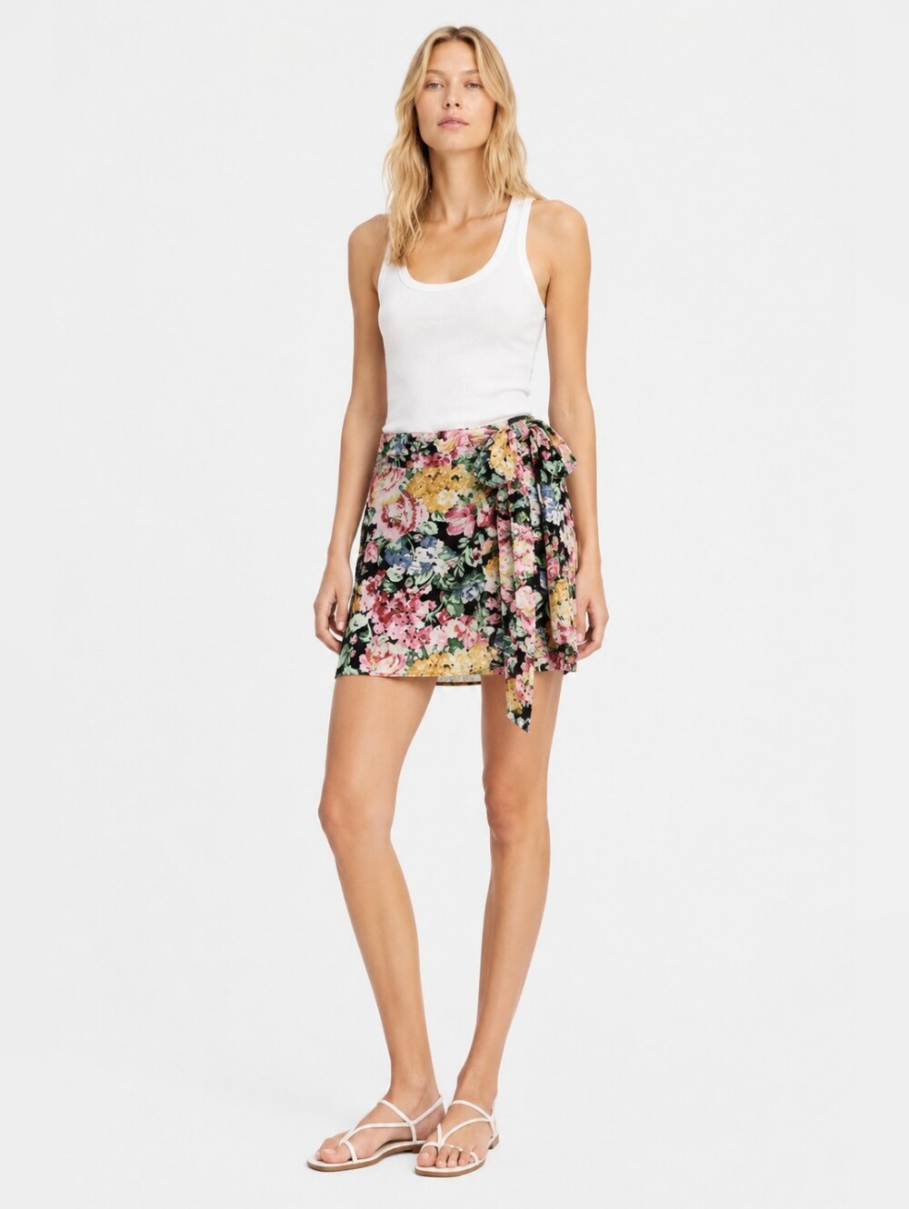 NWT Zara Multi Floral Print Wrap Skirt